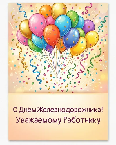 открытка с днём железнодорожника!